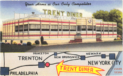 Trent Diner Postcard, 1955