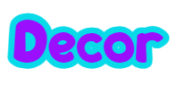 A blue and purple header reads: DECOR