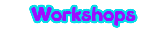 A blue and purple header reads: WORKSHOPS